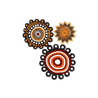 Aborjin sanat noktaları acı verici simge logo tasarım vektörü şablonu