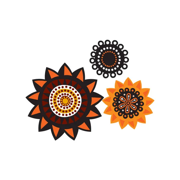 Pontos Arte Aborígines Pintura Ícone Logotipo Design Vetor Modelo —  Vetores de Stock