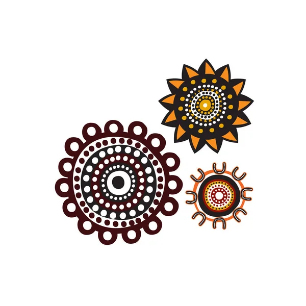Plantilla Vector Diseño Logotipo Icono Dolor Puntos Arte Aborigen — Vector de stock