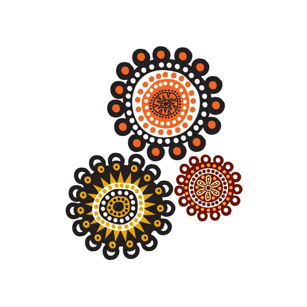 Pontos Arte Aborígines Pintura Ícone Logotipo Design Vetor Modelo —  Vetores de Stock