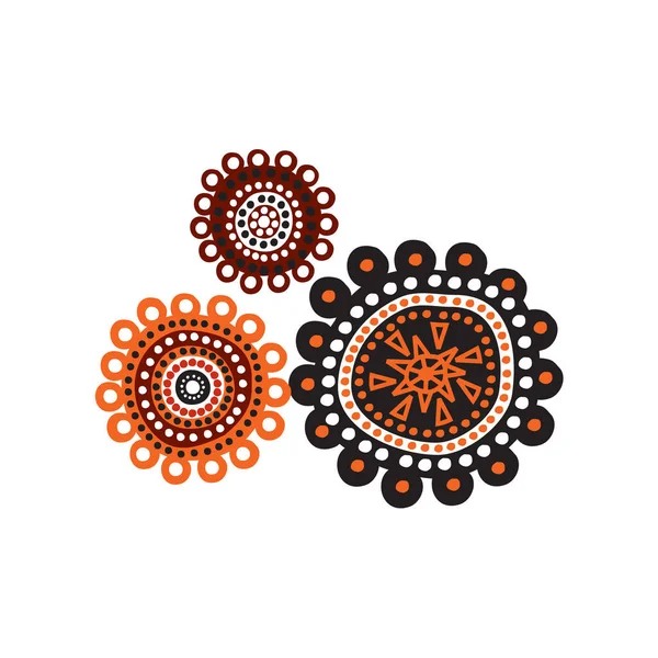 Plantilla Vector Diseño Logotipo Icono Dolor Puntos Arte Aborigen — Vector de stock
