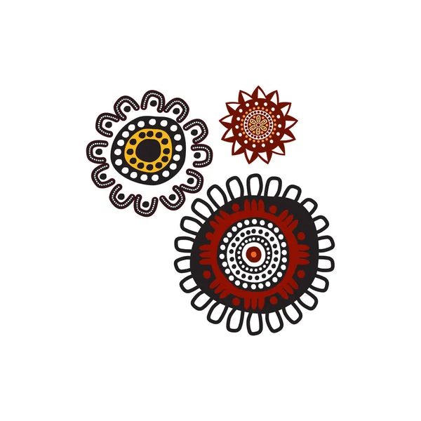 Aboriginal Art Dots Paining Icon Logo Design Vector Template — Stock Vector