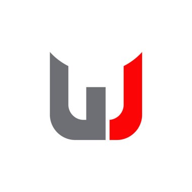 W harfi ilk logo tasarım vektör şablonu