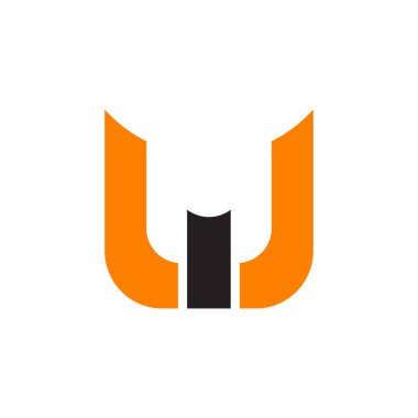 W harfi ilk logo tasarım vektör şablonu