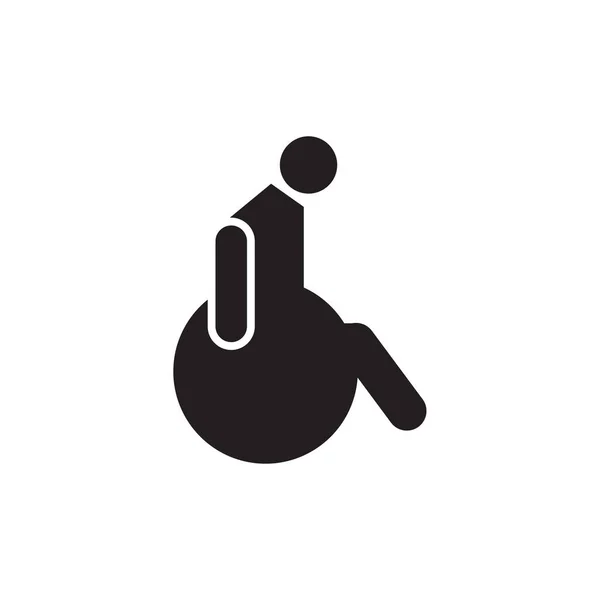 Onzichtbaarheidszorg Logo Ontwerp Met Mensen Rolstoel Vector Template — Stockvector