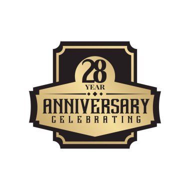 28. yıl dönümü logo tasarım şablonu