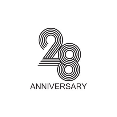 28. yıl dönümü logo tasarım şablonu