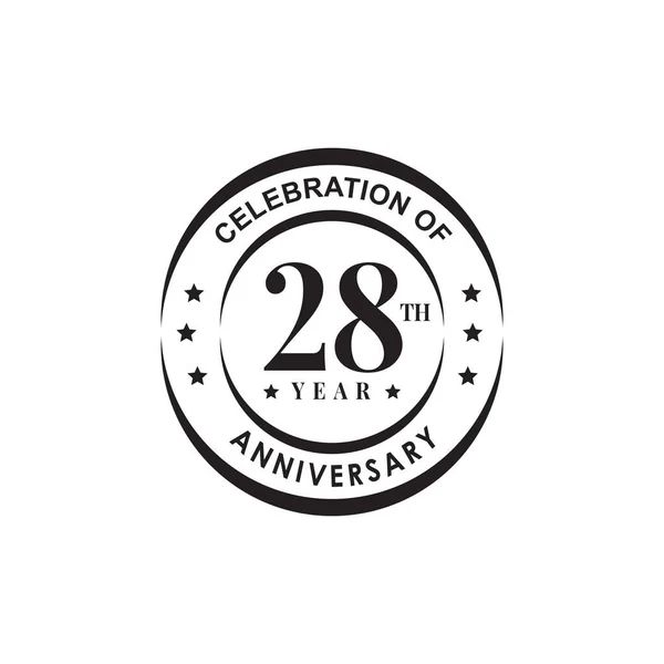 28周年ロゴデザインベクターテンプレート — ストックベクタ