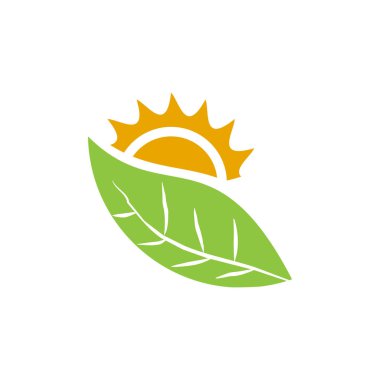 Doğal yaprak simgesi logo tasarım şablonu