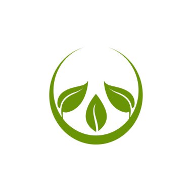 Doğal yaprak simgesi logo tasarım şablonu