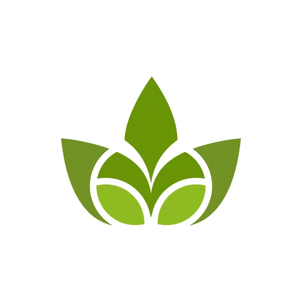 Naturliga Blad Ikon Logotyp Design Vektor Mall — Stock vektor