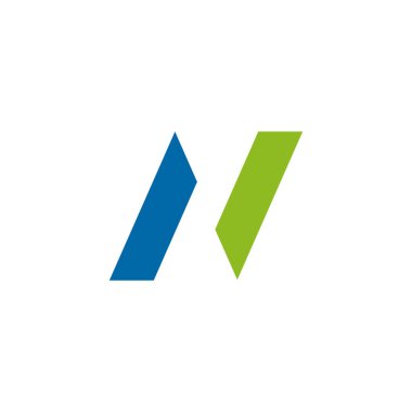 N harfi ilk logo tasarım vektör şablonu