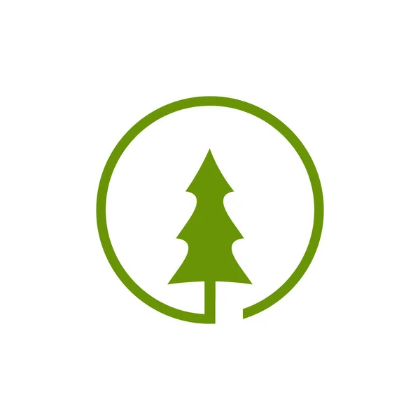 Pine Träd Ikon Logotyp Design Vektor Mall — Stock vektor