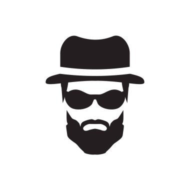 Sakallı adam simgesi logo tasarım şablonu