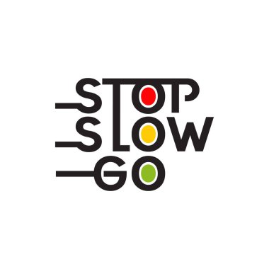 Stop Slow Go logo tasarımı trafik ışığı simgesi şablonu ile birleştirildi