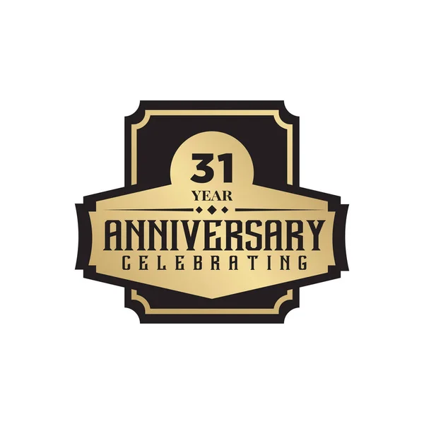 31Th Year Anniversary Logo Design Vector Mall — Stock vektor