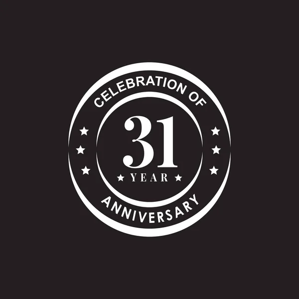 31周年記念ロゴデザインベクターテンプレート — ストックベクタ