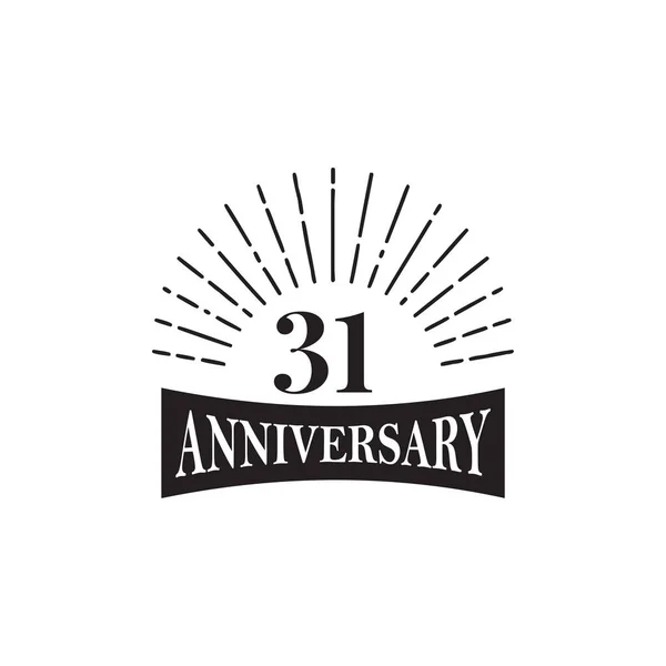 31Esimo Anno Anniversario Logo Modello Vettoriale Progettazione — Vettoriale Stock