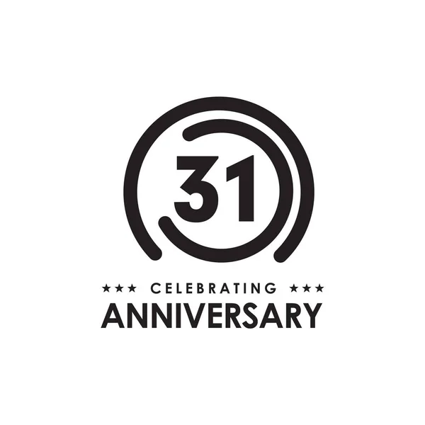 31Esimo Anno Anniversario Logo Modello Vettoriale Progettazione — Vettoriale Stock