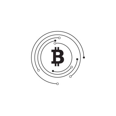 Bitcoin para birimi logo tasarım şablonu