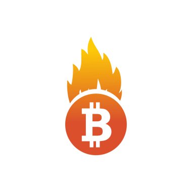 Bitcoin para birimi logo tasarım şablonu