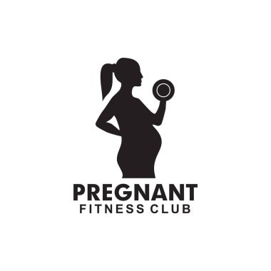 Hamile fitness logo tasarım vektör şablonu