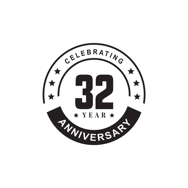 32E Année Célébrant Modèle Conception Logo Anniversaire — Image vectorielle