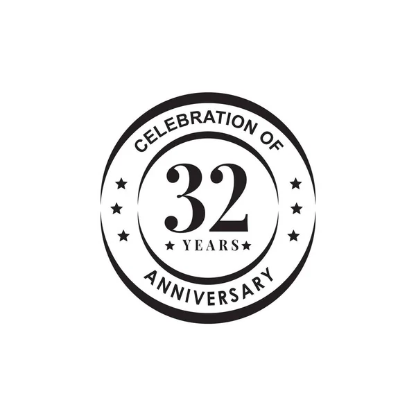 創立32周年記念ロゴデザインテンプレート — ストックベクタ