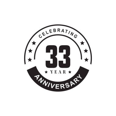 33. yıl dönümü logo tasarım şablonu