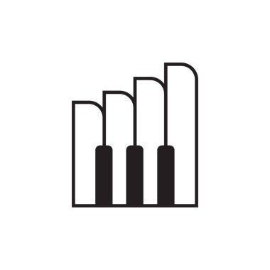 Piyano klavyesi logo tasarım vektör şablonu