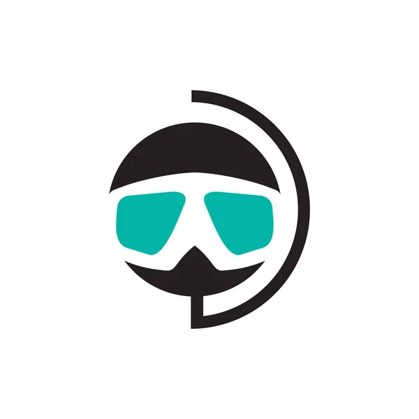 Brille Schwimmen Logo Design Vektor Vorlage — Stockvektor