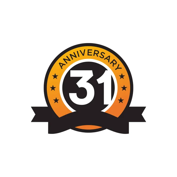 31Esimo Anno Anniversario Logo Modello Vettoriale Progettazione — Vettoriale Stock