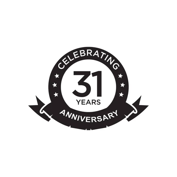 31Th Year Anniversary Logo Design Vector Mall — Stock vektor