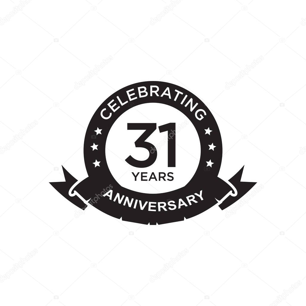 31th year anniversary logo design vector template