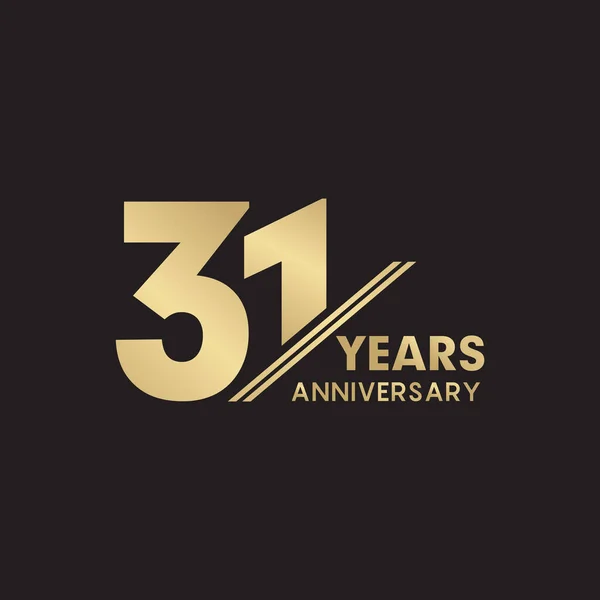 31Esimo Anno Anniversario Logo Modello Vettoriale Progettazione — Vettoriale Stock