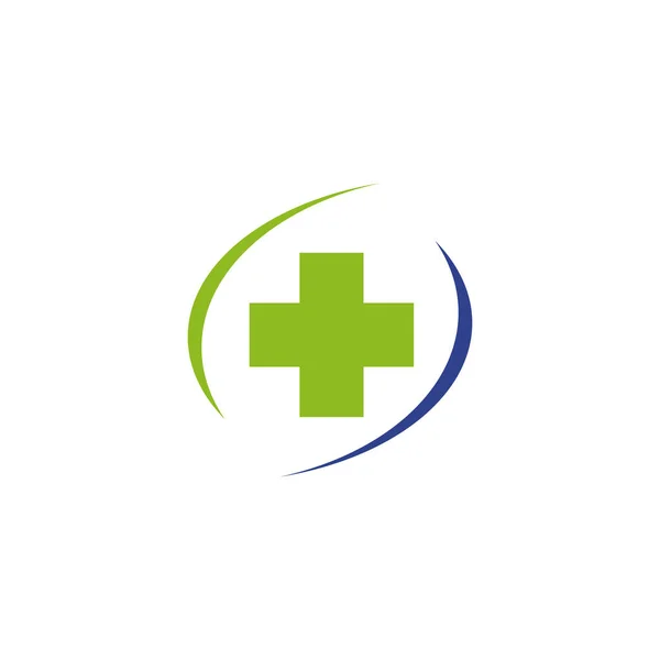 Дизайн Логотипа Медицинской Медицинской Помощи Крестообразным Векторным Шаблоном — стоковый вектор