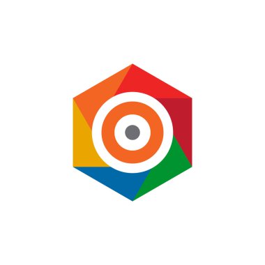 Altıgen şekil logo vektör şablonu