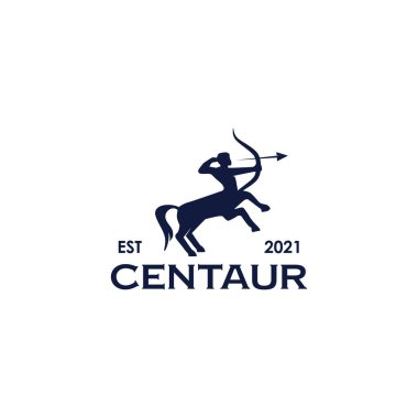 Centaur simge logo tasarım vektör şablonu
