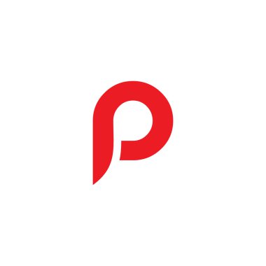 Kırmızı Modern P harfi ilk logo tasarım vektör şablonu