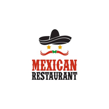 Geleneksel Meksika şapkalı bir Meksika restoranı.