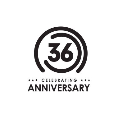 Celebrating 36th year anniversary logo design vector template clipart