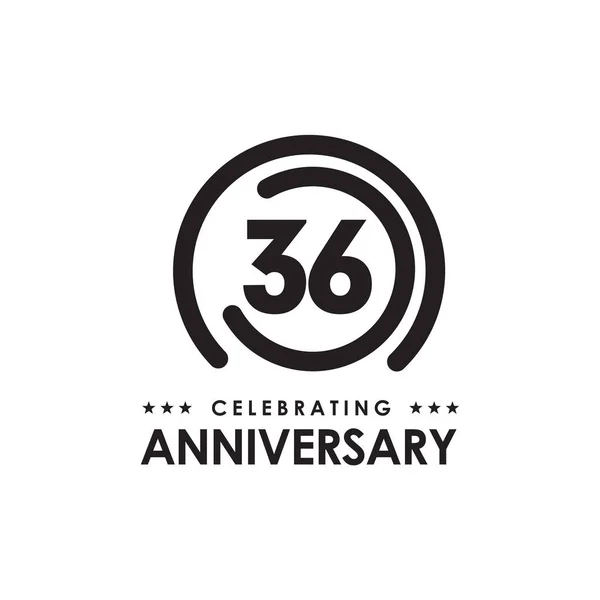 Celebrating 36Th Year Anniversary Logo Design Vector Template — Stock Vector