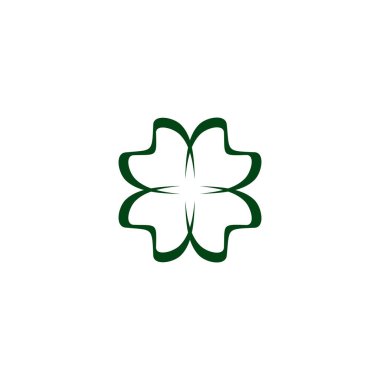 Yonca yaprağı logo tasarım vektör şablonu