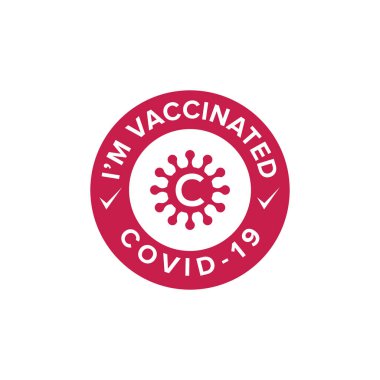 Amblem amblem logo tasarımı veya imza için çıkartma Aşı covid 19 vardı