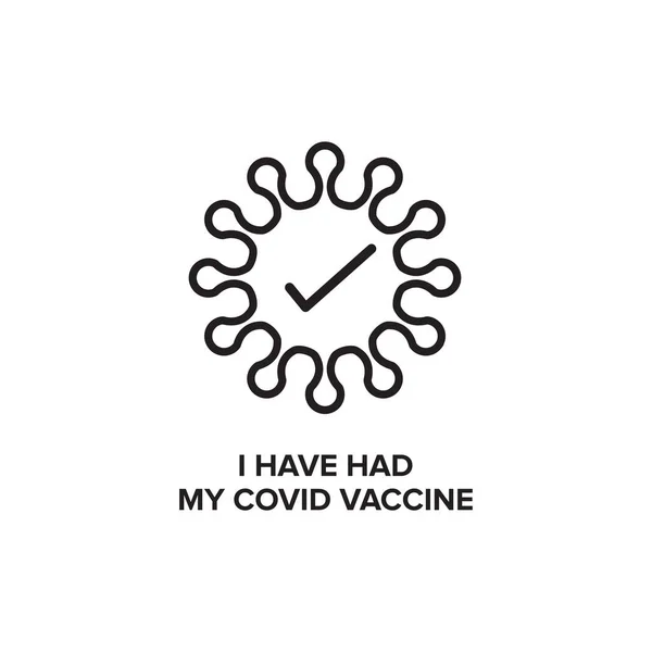 Embleem Logo Ontwerp Sticker Voor Het Signeren Hebben Vaccin Covid — Stockvector