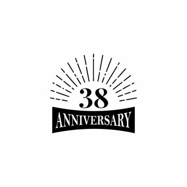 38. yıl dönümü logo tasarım şablonu