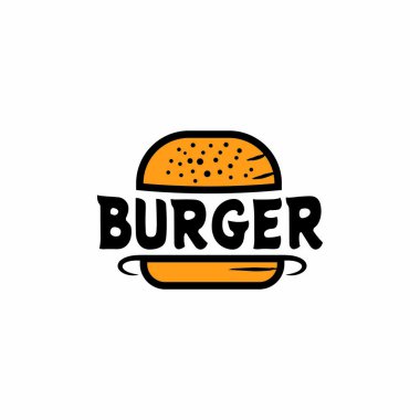 Metin tasarım vektör şablonlu hamburger logosu