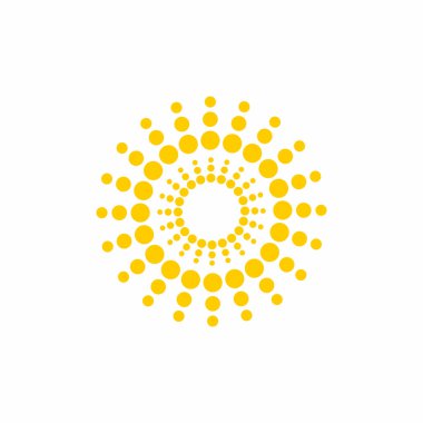 Sarı güneş logosu tasarım vektör şablonu
