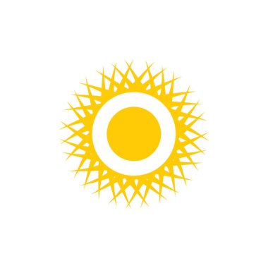 Sarı güneş logosu tasarım vektör şablonu