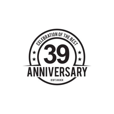 39th celebrating anniversary logo design vector template clipart